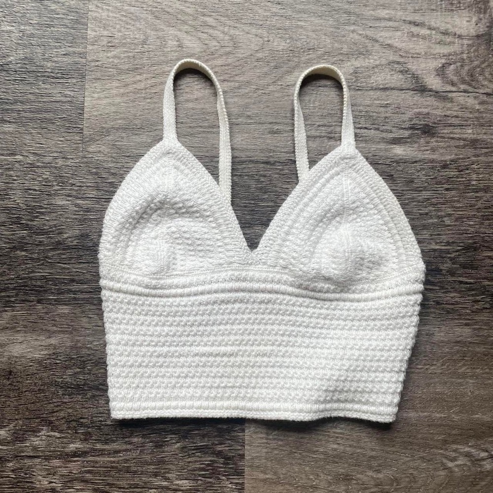 L.A hearts pacsun white crochet knit tank top